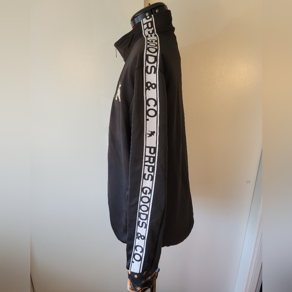 PRPS mens large black brunson logo Spell out ribbon down sleeves full zip - Picture 7 of 10